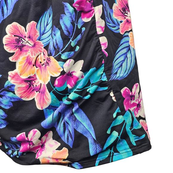 Lands' End Floral Wrap Underwire Tankini Top Size 14L - Picture 3 of 8